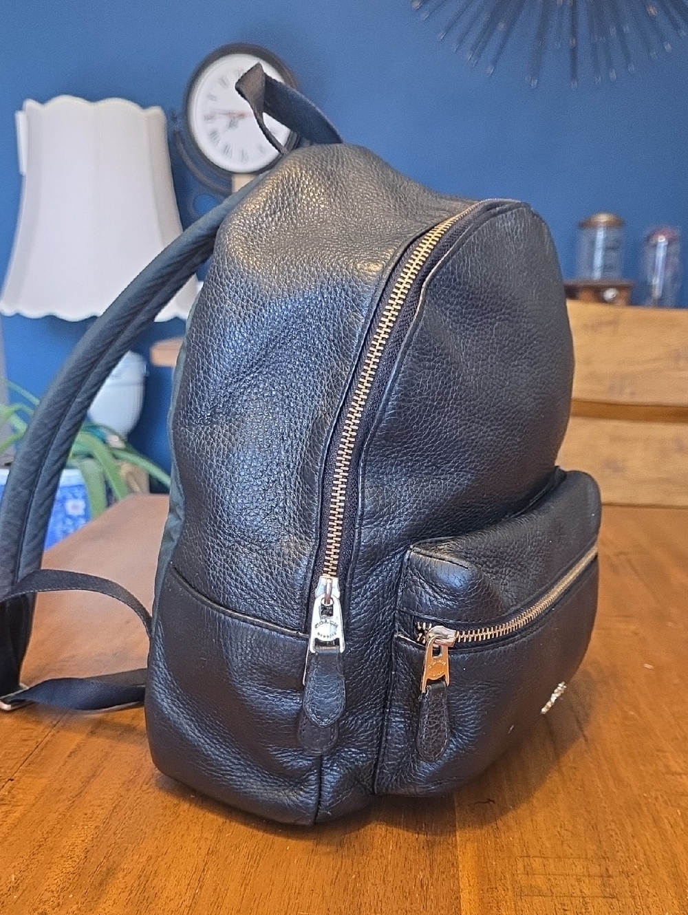Coach Medium Charlie Backpack in black pebbled leather. - Picture 2 of 16